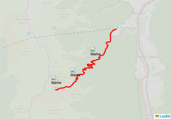 Buşteni – Valea Jepilor Mari – Cantonul Jepi – Cabana Piatra Arsă