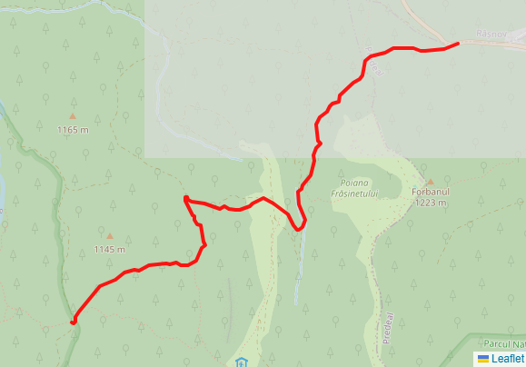 Valea Glăjăriei – Poiana Frăsinet 1130 m – Şipote (Crăcănel)